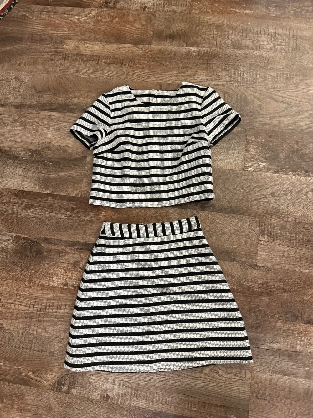 Express Girls Black and White Striped Two-Piece Set